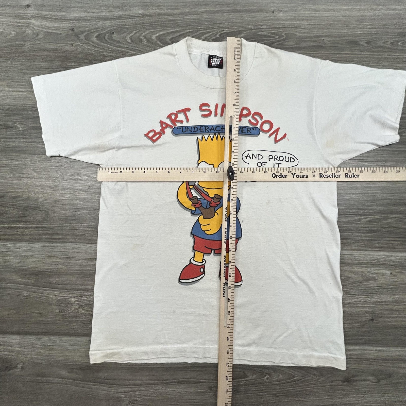 Vintage Bart Simpson Shirt Mens Large White Underachiever Graphic Tee 90s USA gallery