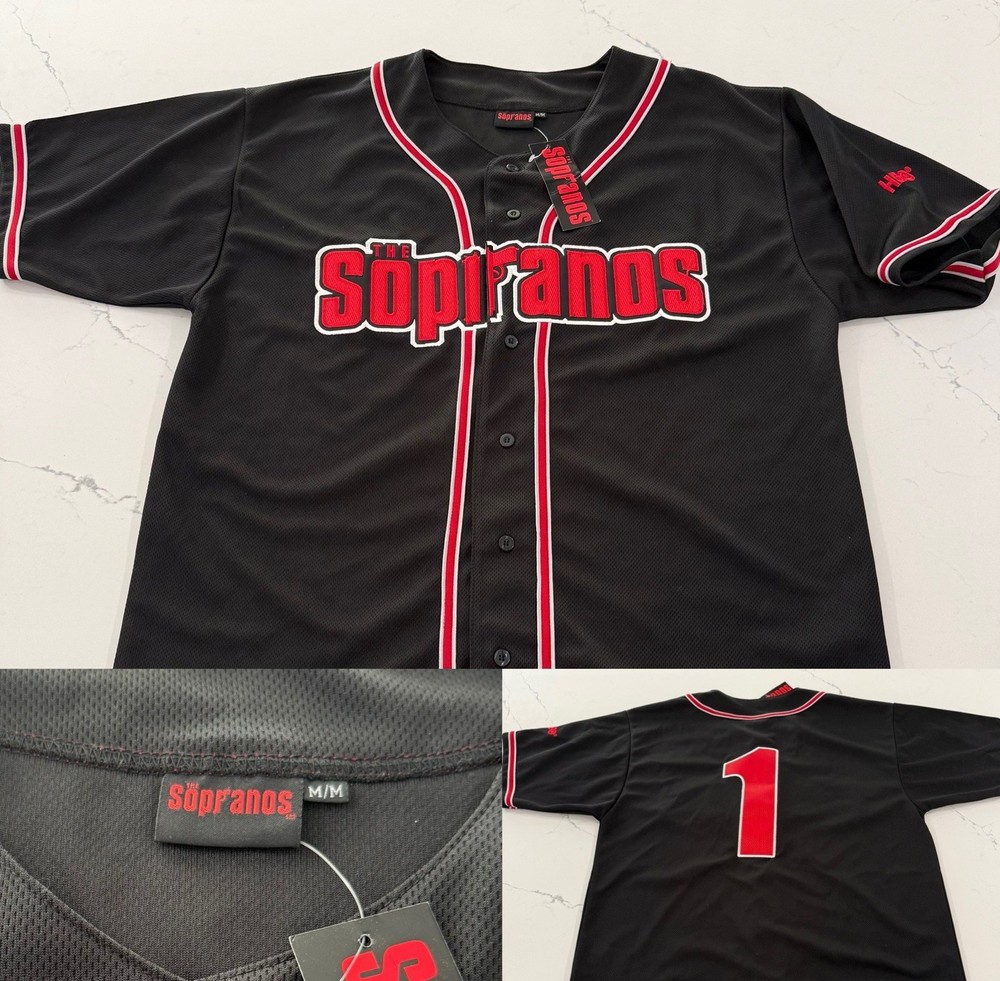 Vintage 90s The Sopranos Baseball Jersey NWT Men’s Size M HBO Exclusive #1 Rare