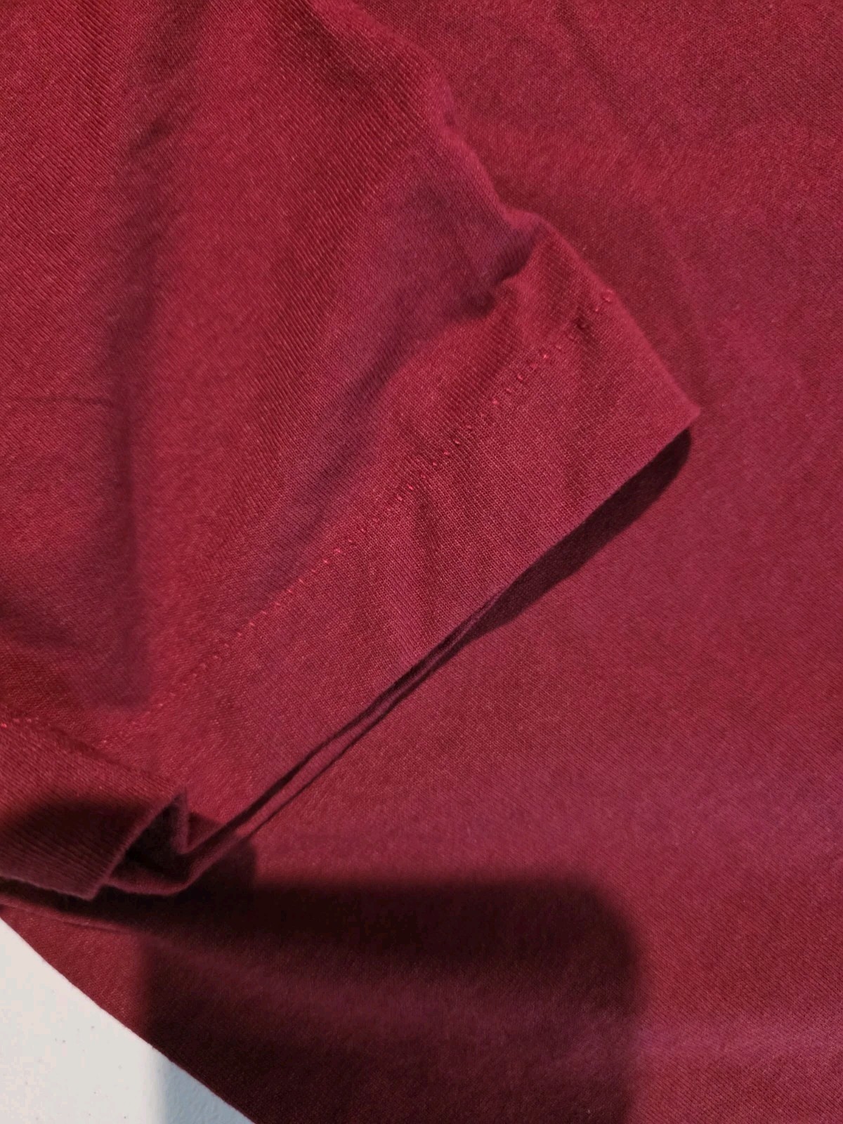 Vtg Fruit of the Loom BEST Blank Burgundy Maroon Shirt Size L USA Single Stitch gallery