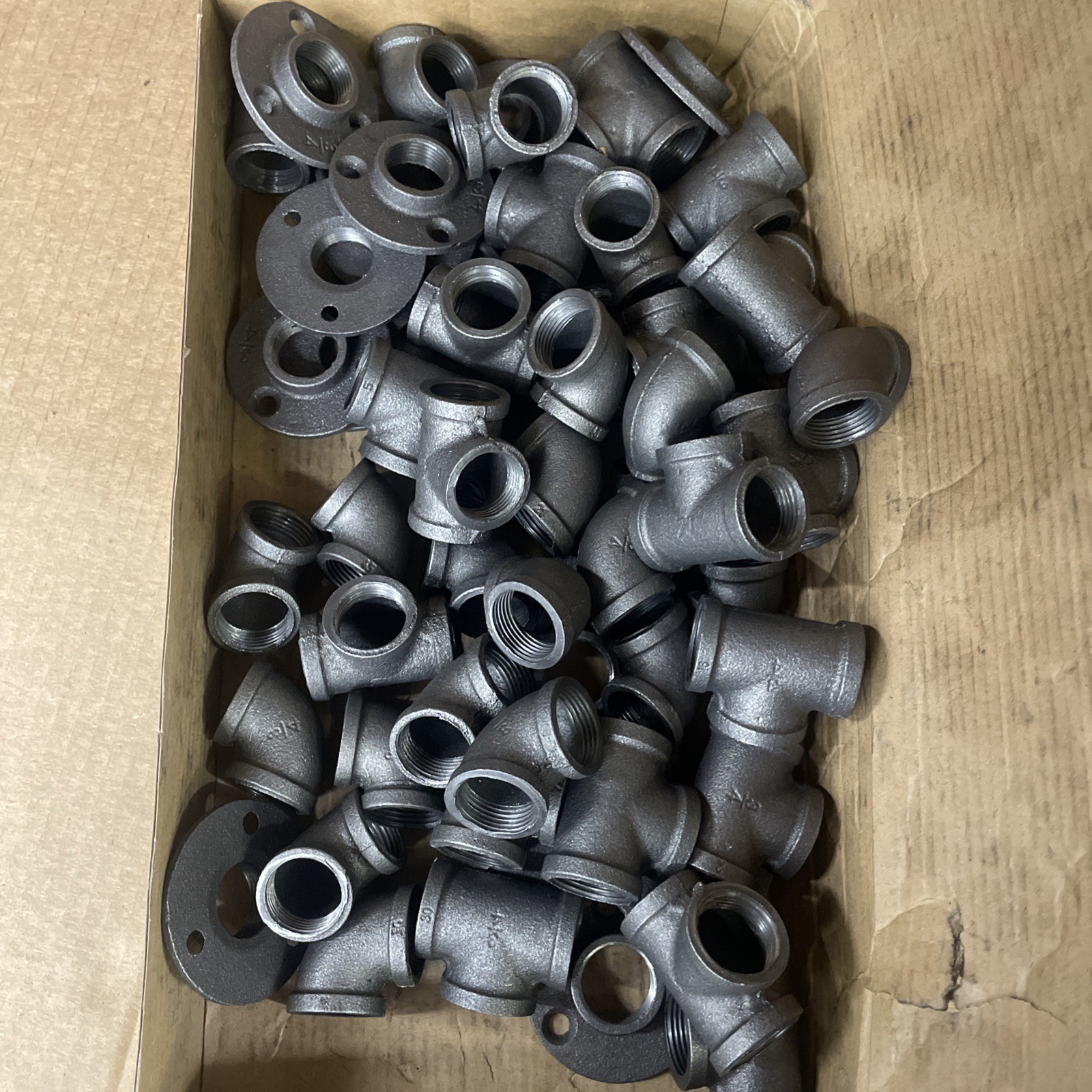 1″ Thereaded Tee & Elbow, 20 Pack Industrial Cast Malleable Iron Pipe Elbow/Tee