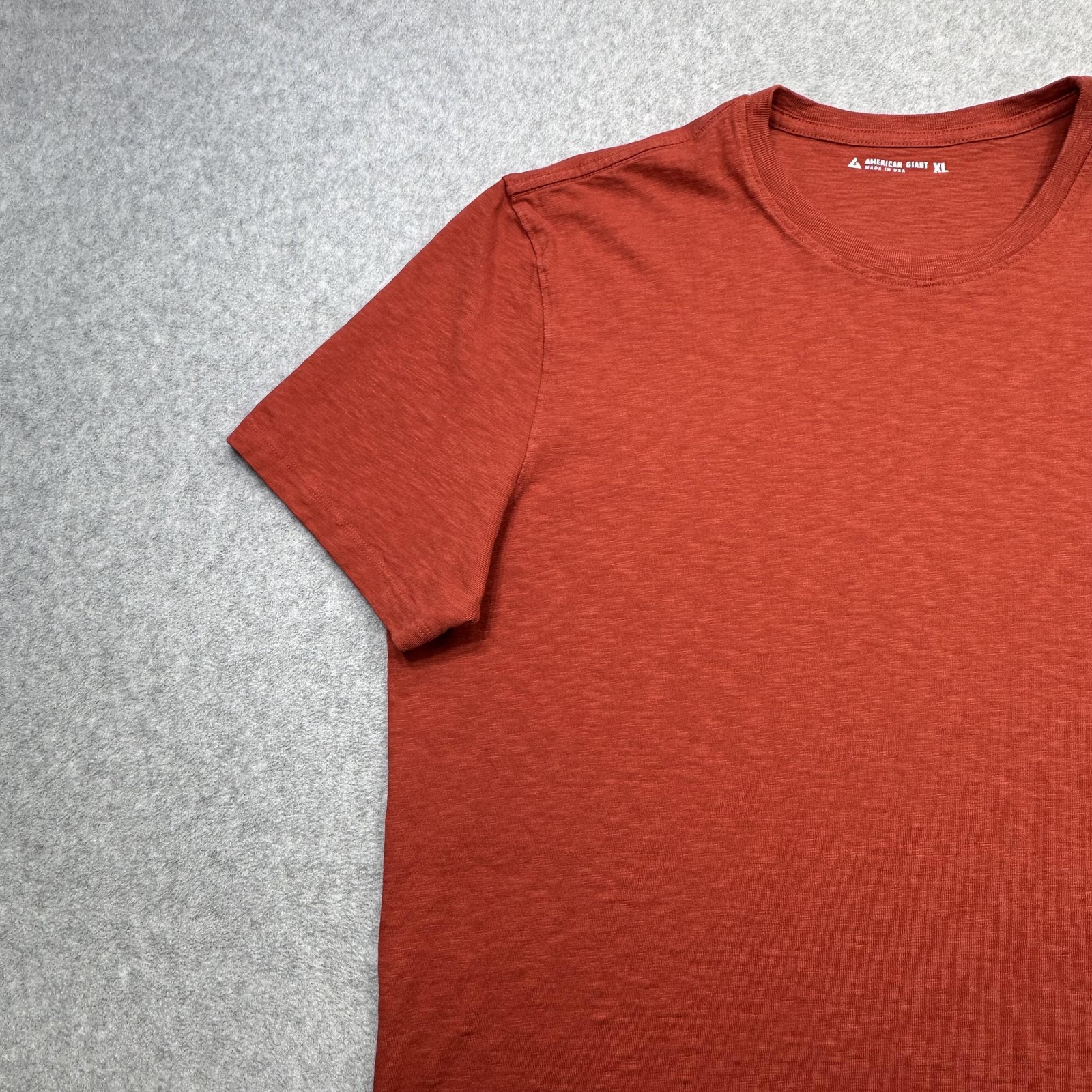 American Giant Shirt Mens XL Dark Orange Crew Neck Tee Casual USA Made Cotton gallery