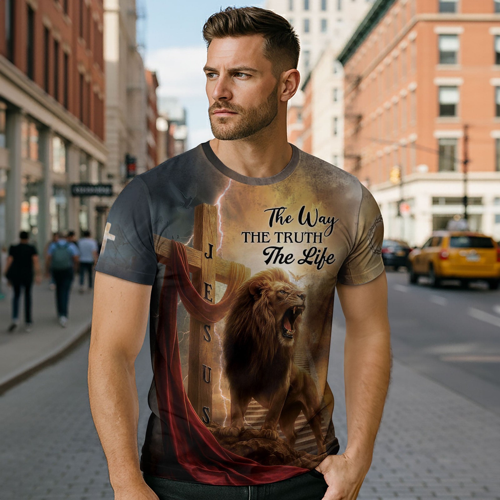 The Lion's Roar In The Storm The Way The Truth The Life T-Shirt Full Size S-5XL gallery