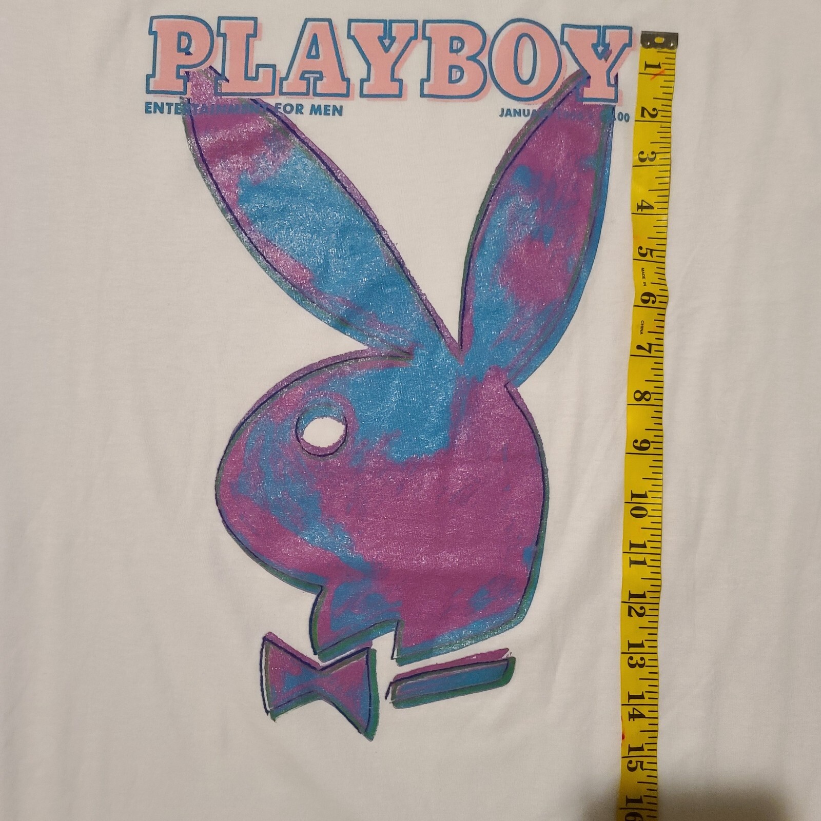 Playboy X Andy Warhol Graphic VTG Styled 1986 Design Cover Logo T-Vintage Sz L gallery