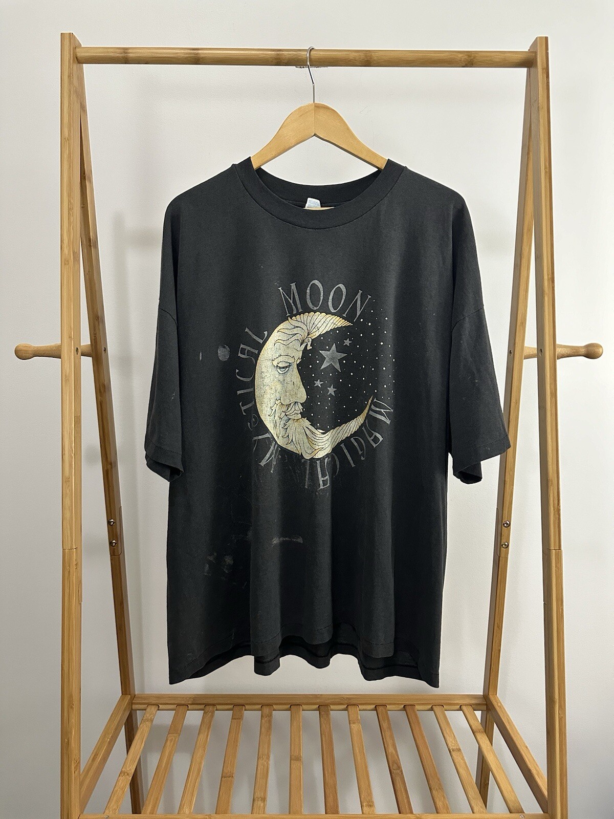 VTG 90s Magical Mystical Moon Fairy Faded Black Single Stitch T-Shirt RARE XXXL