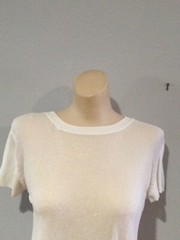 YY Sheer Button Back White Shirt Size Medium