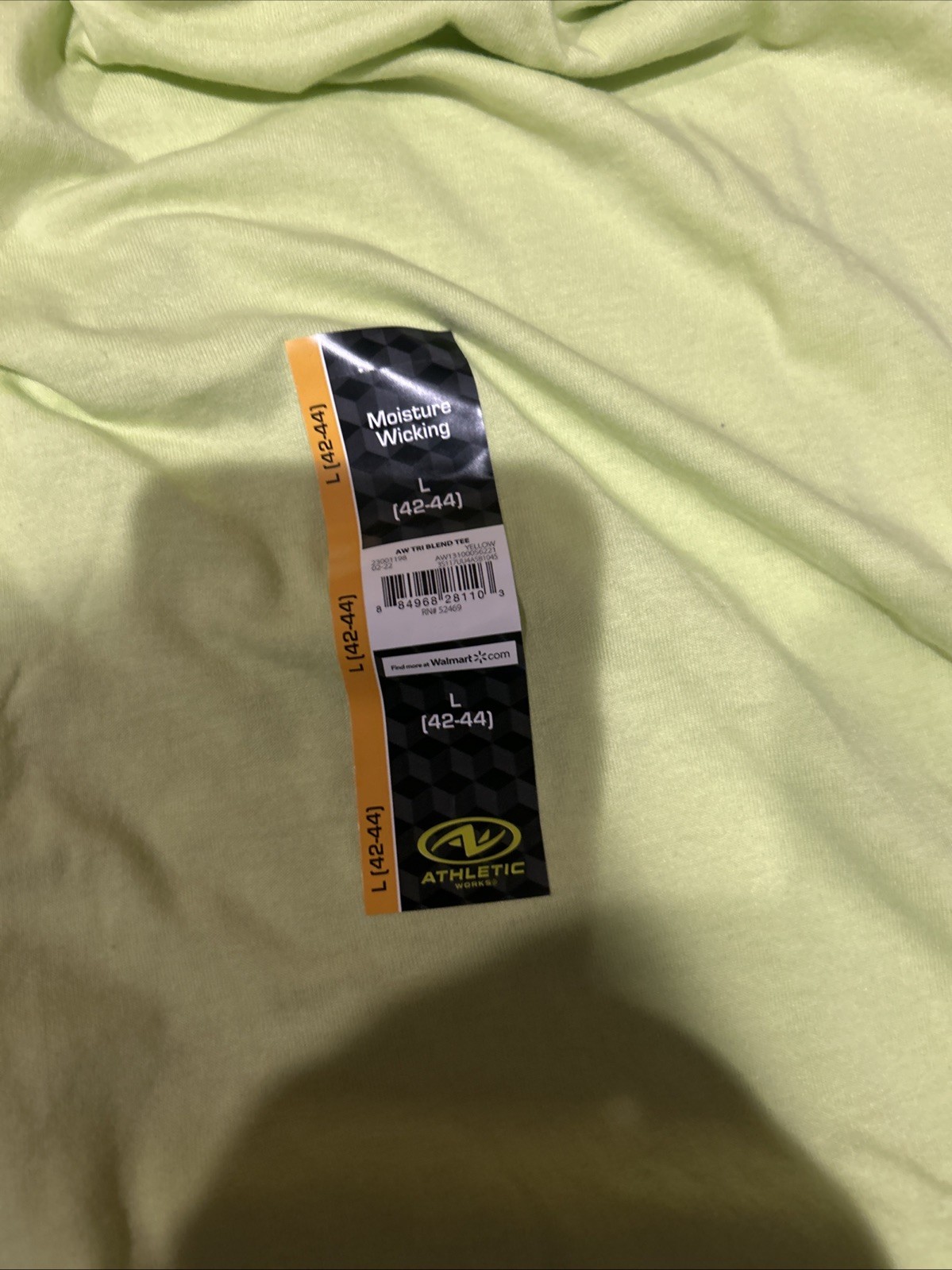 (2) Athletic Works Shirt Mens Large Moisture Wicking Crew Tee Black and Green gallery