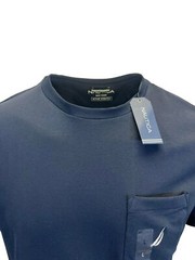 Nautica Men’s T-Shirt Solid Crew Neck Short Sleeve Pocket