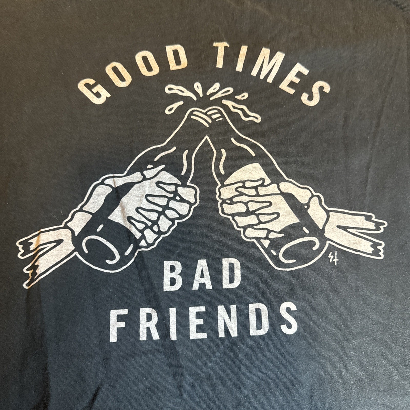 Good Times Bad Friends Mens Large Black Crew T Shirt Lurking Class Sketchy Tank gallery