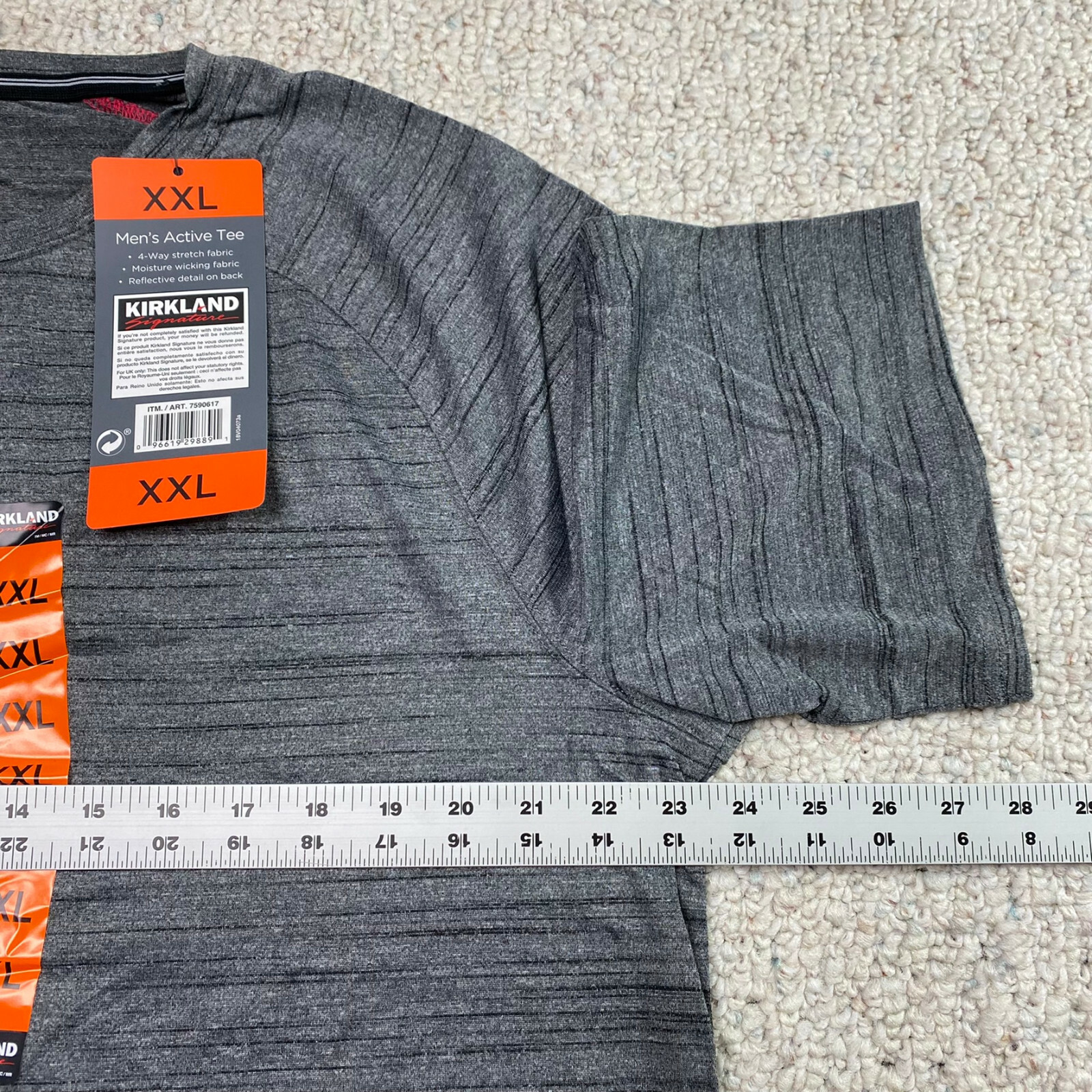Kirkland Mens Active T Shirt sz XXL Gray Gym Workout Fitness Athleisure NEW gallery