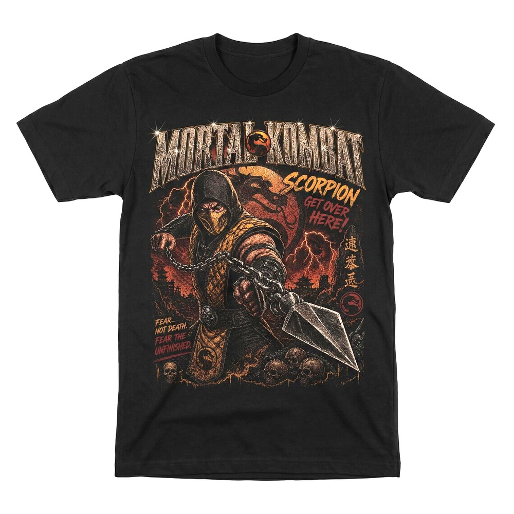 M Kombat Scorpion Vintage Bootleg Graphic Tee Shirt Fullsize S-5XL