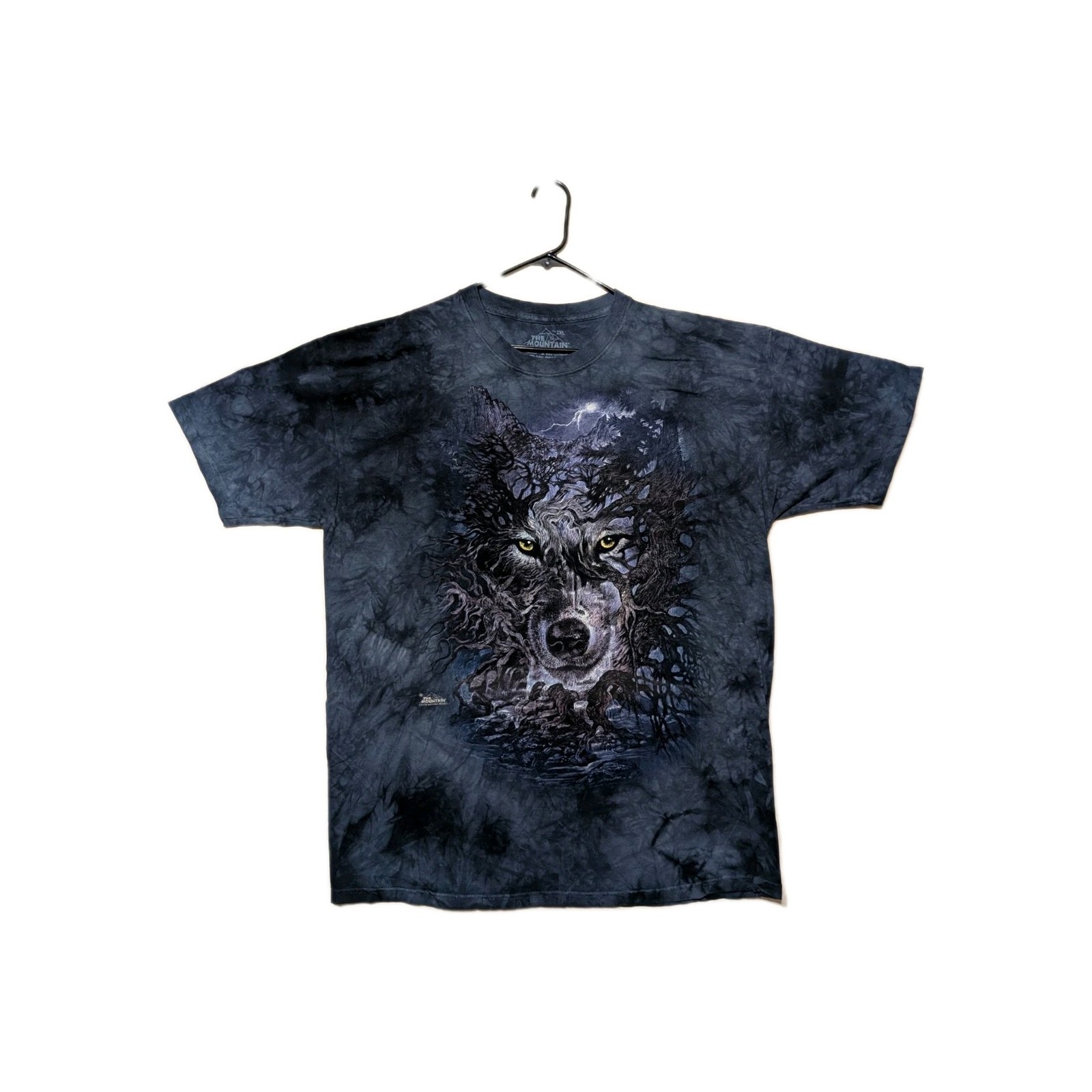 The Mountain Mens T-shirt Blue Wolf Tree Roots Retired Logo 2XL #3041 NWOT gallery