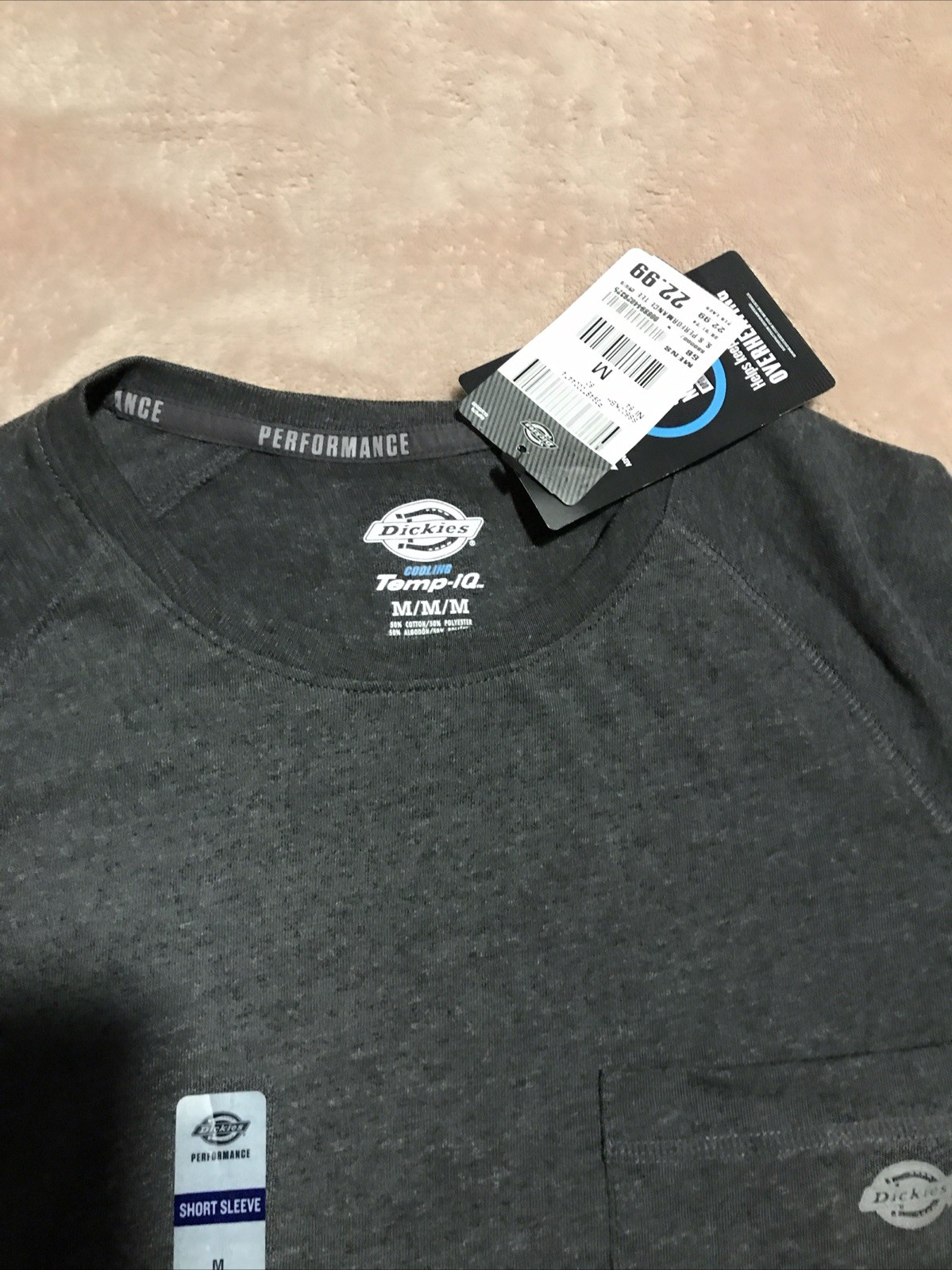 Dickies Performance Tee, Temp-iq Dark Gray M Size, Moisture Wicking gallery
