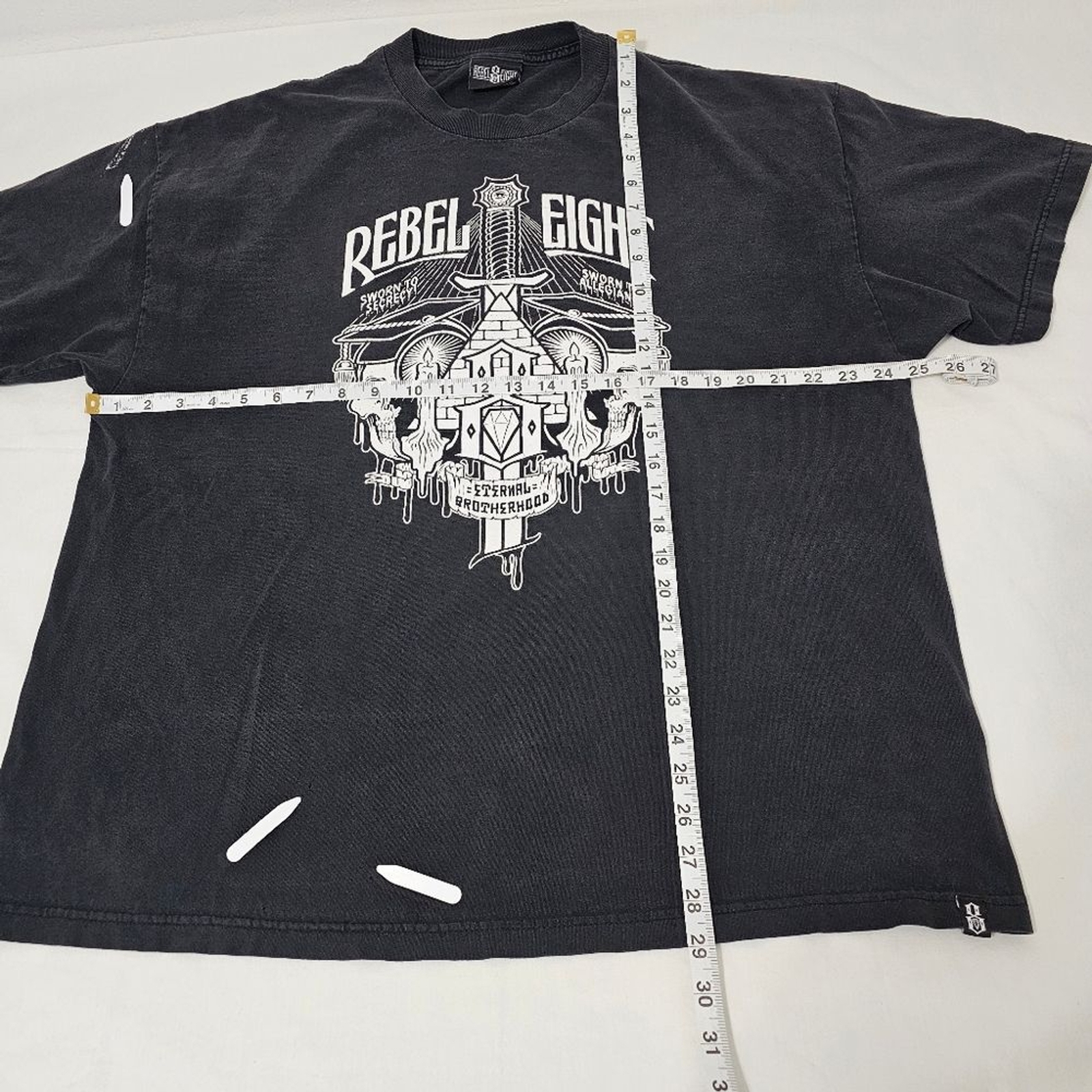 Rebel Eight Black Graphic T-Shirt for Men 2xl gallery