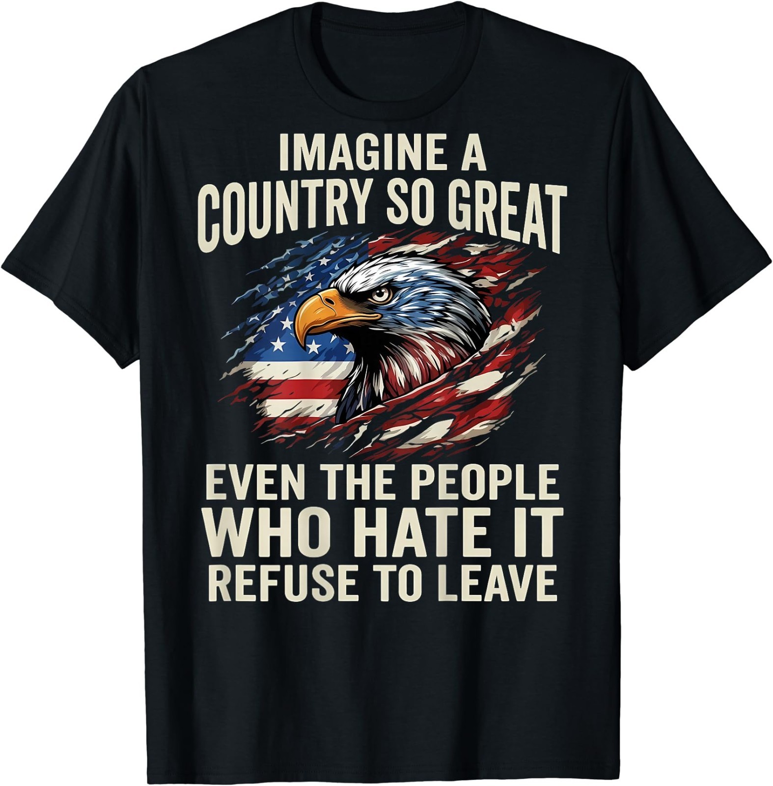 (ON Back) Retro Imagine A Country So Great Even The People T-Shirt gallery