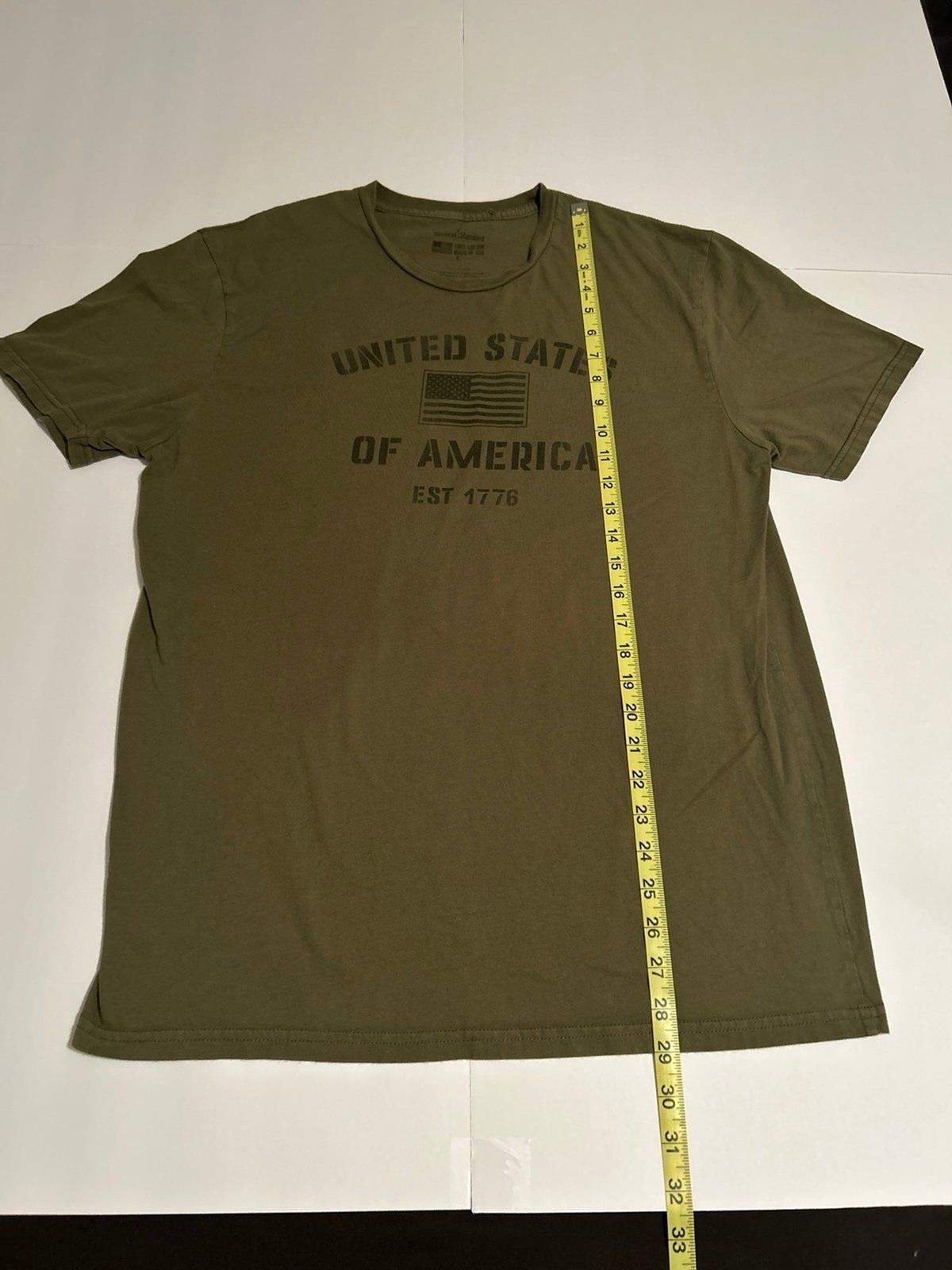 General Standard Men’s Olive Green "United States of America" Graphic T-Shirt LG gallery