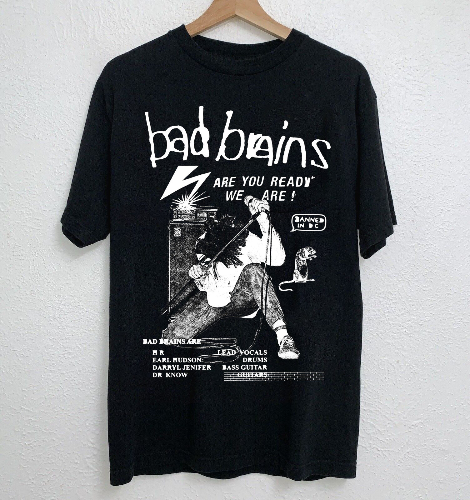 NEW Classic Bad Brains Band Short Sleeve Black All Size Shirt