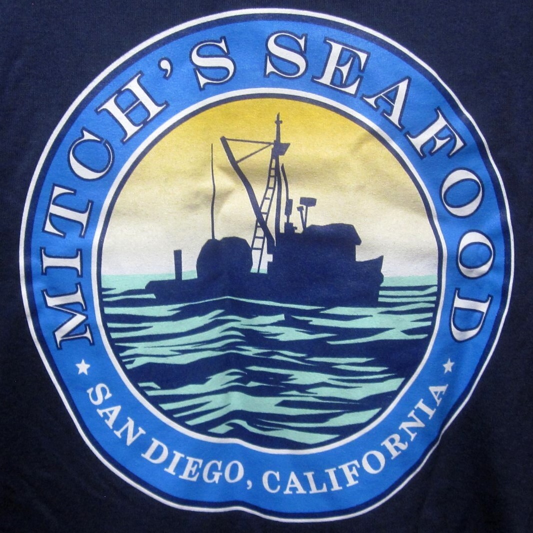 MITCH’S SEAFOOD tee San Diego campechana T shirt XL kingklip California grouper