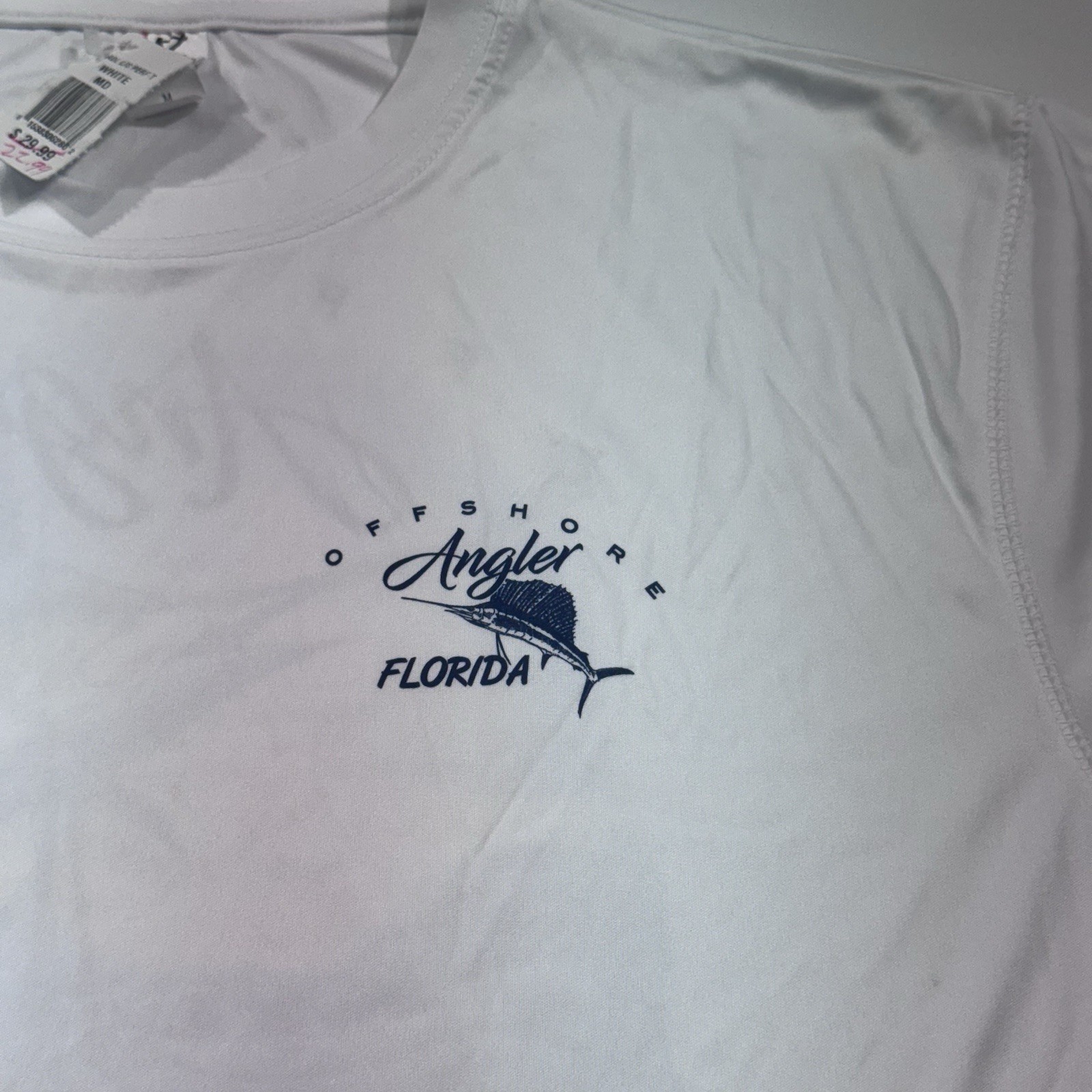 DMR SPORT Men's LS T-Shirt, White, Fishing Graphics Front & Back, M, NWT gallery