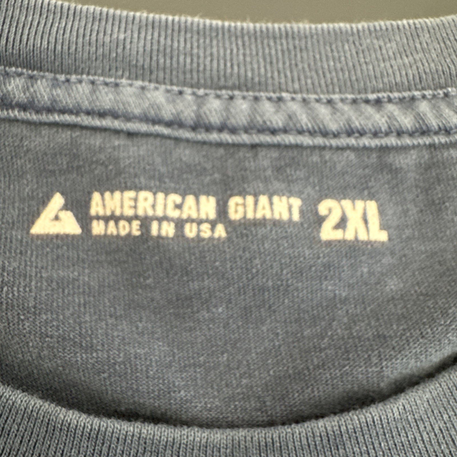 American Giant Men's 2XL Vintage Wash SS Crew T-Shirt Tee Blue NWOT gallery