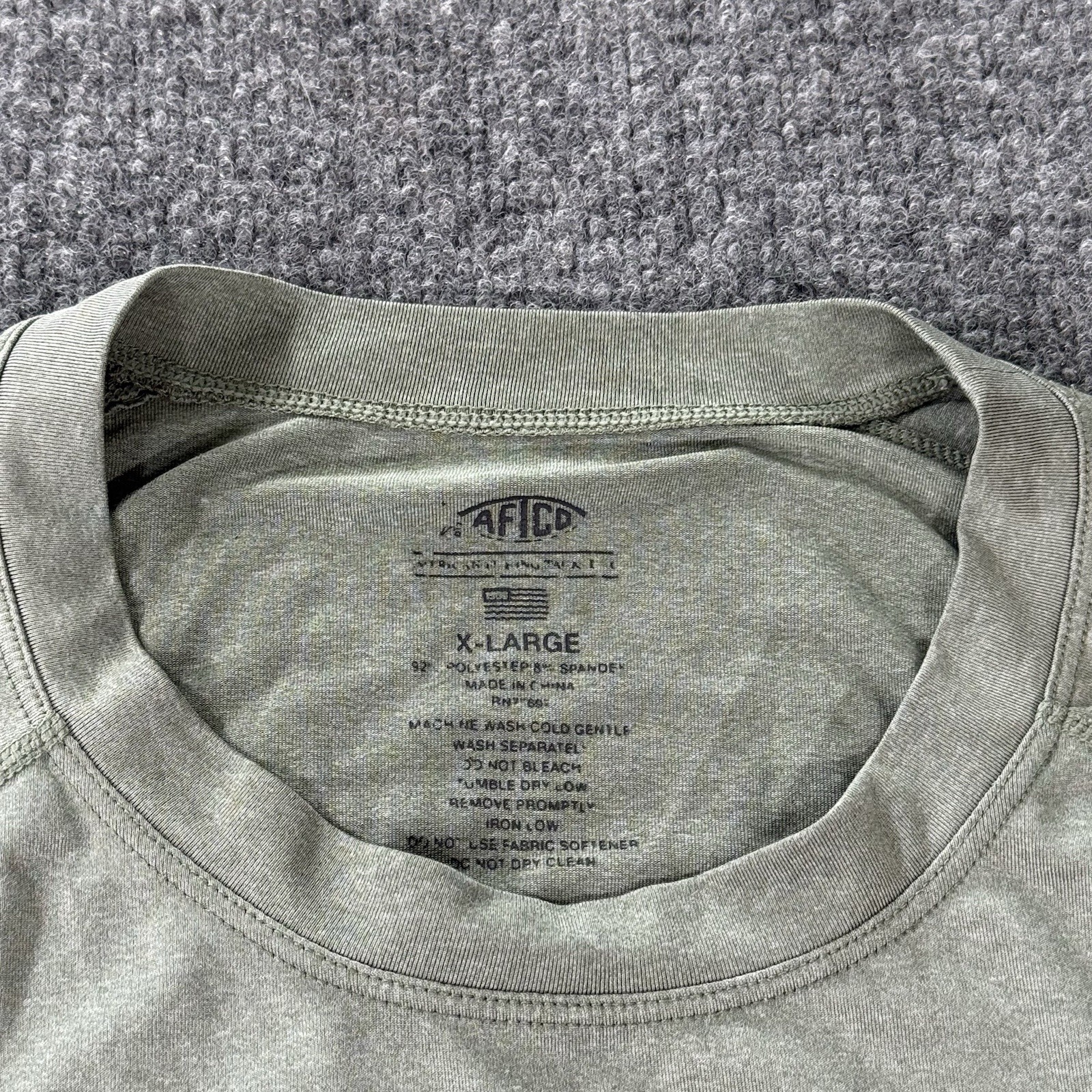 AFTCO Shirt Mens XL Green Performance Fishing Long Sleeve Lightweight Stretch gallery