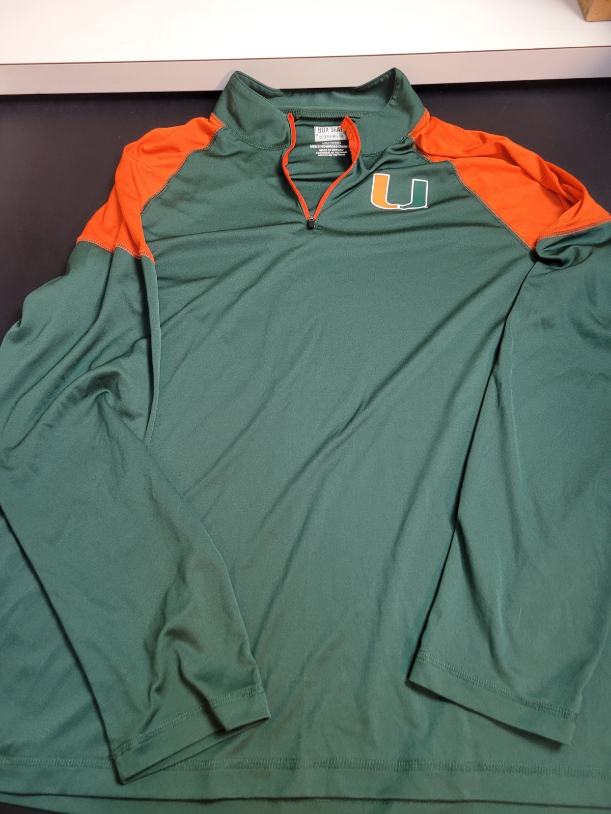 Miami Hurricanes Jacket Mens XL Green Champion 1/4 Zip Pullover gallery