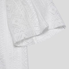 Men’s Black/White Transparent Lace Tops Sheer Mesh Clubwear Middle Sleeve Shirt