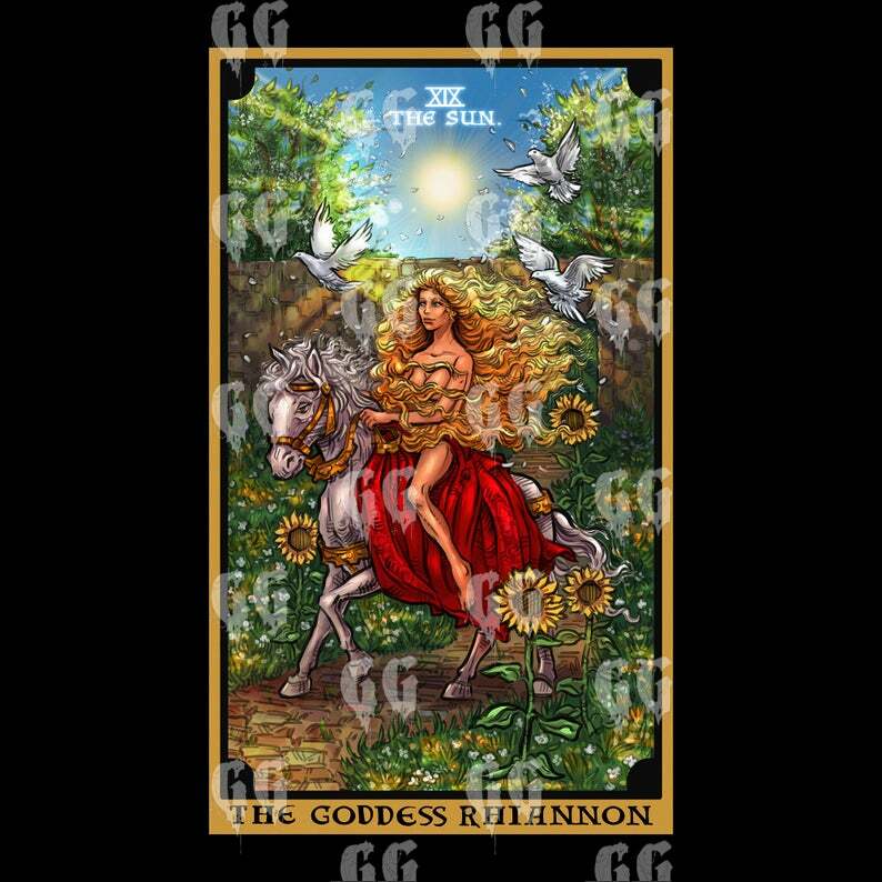 The Goddess Rhiannon The Sun Tarot Card Unisex Tank Top Celtic Witch Goddess gallery