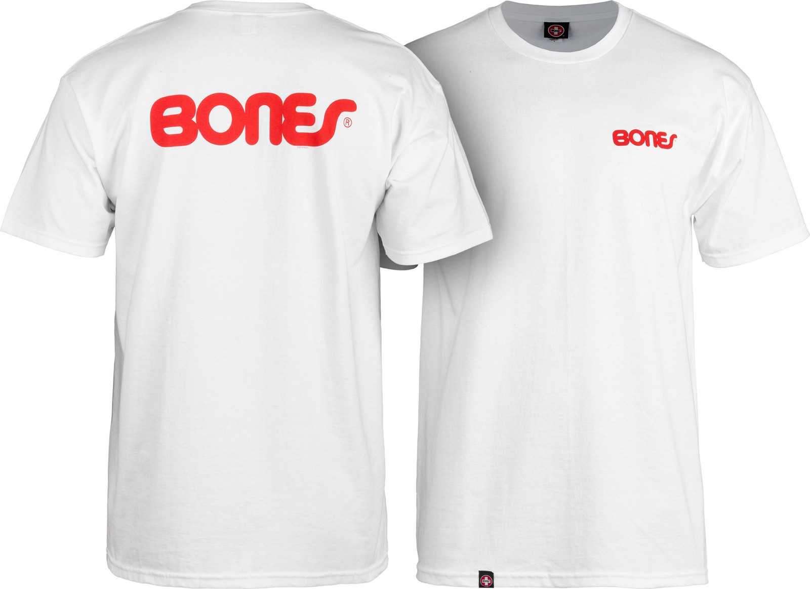 Powell Peralta BONES SWISS TEXT LOGO Skateboard T Shirt WHITE
