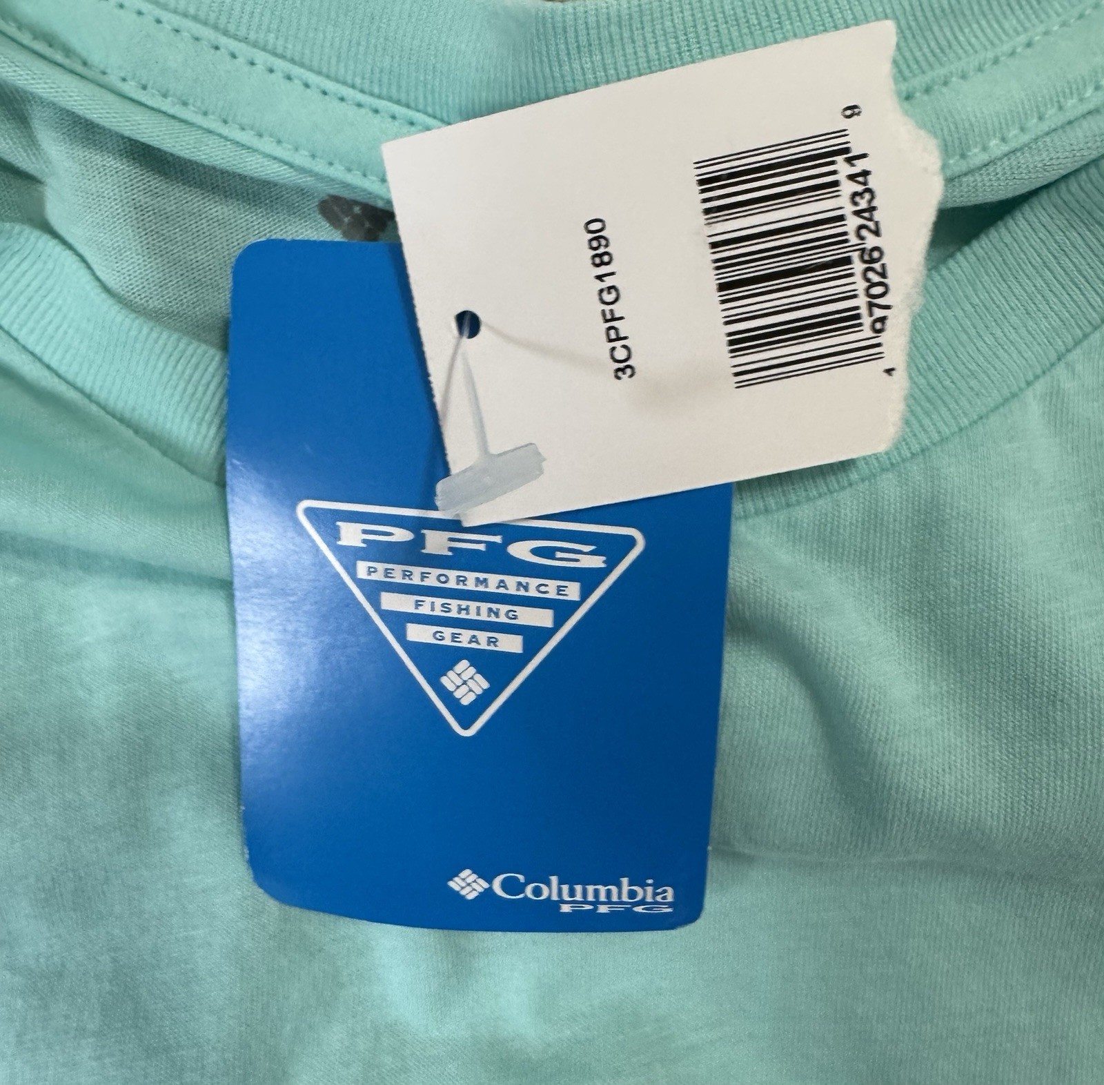 NWT Columbia Mens PFG Performance Fishing Gear T Shirt Aqua Size Large Graphic gallery