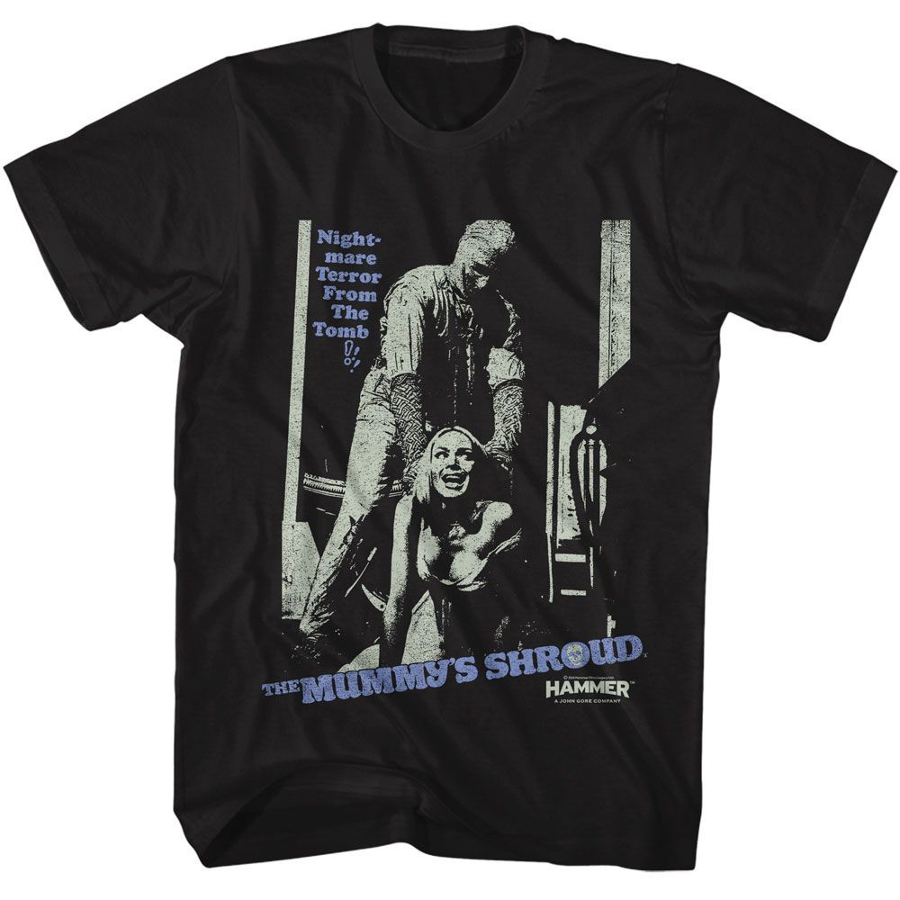 Hammer Horror Mummy Attack Black Movie Shirt