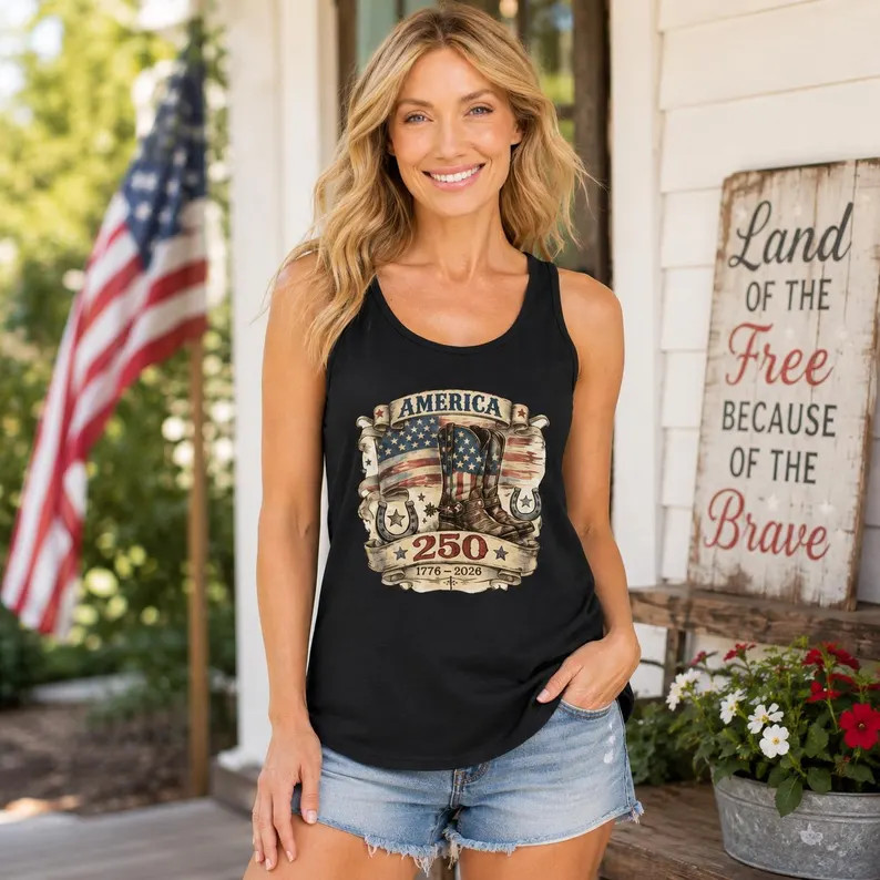 America 250th Anniversary Womens Tank Top USA Patriotic Independence Day gallery
