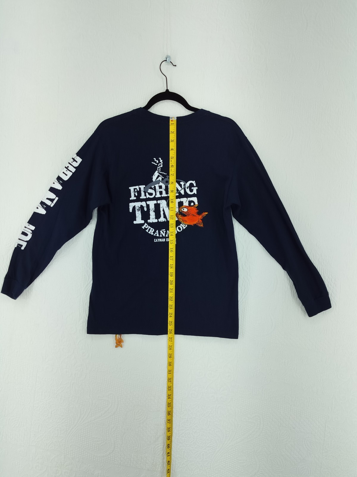 Pirana Joe Fishing Time Cayman Islands Shirt Youth Medium Blue Beach 2192 gallery