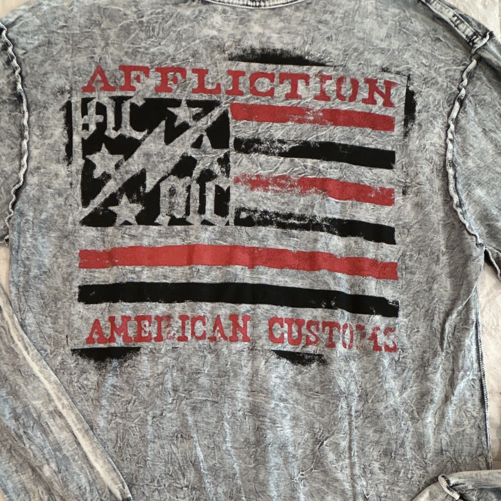 Reversible Affliction American Customs Gray Long Sleeve Tee Men's XL gallery