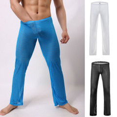 Sexy Men See-through Mesh Tank Top Underwear T-Shirt Long Pants Men Clothes Sets