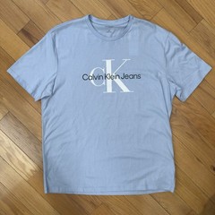 Calvin Klein Jeans Men’s Graphic Logo T-Shirt Size L Light Blue Crew Neck