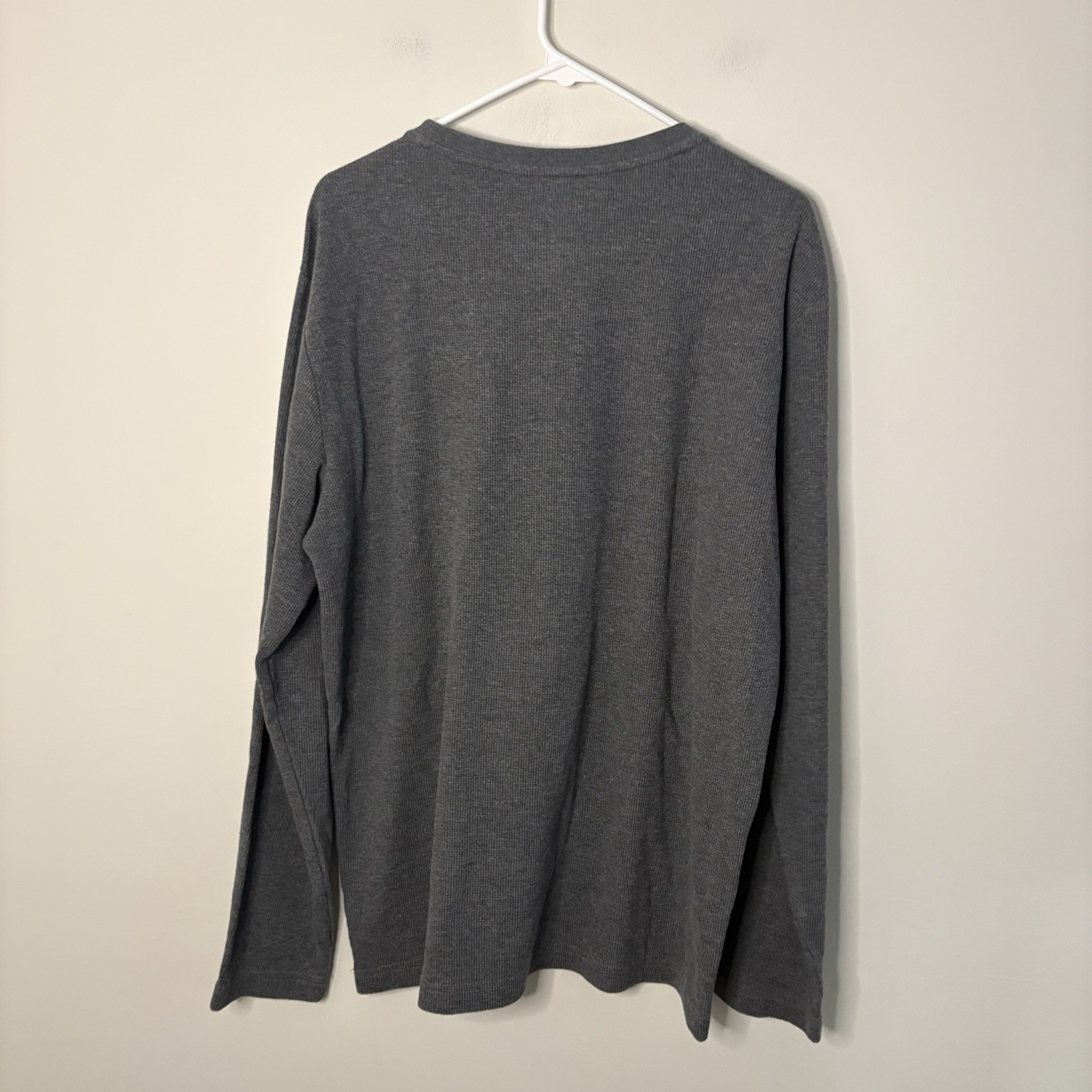 Bass & Co Men’s Large Grey Long Sleeve Thermal Top Coastal Nautical J6 gallery