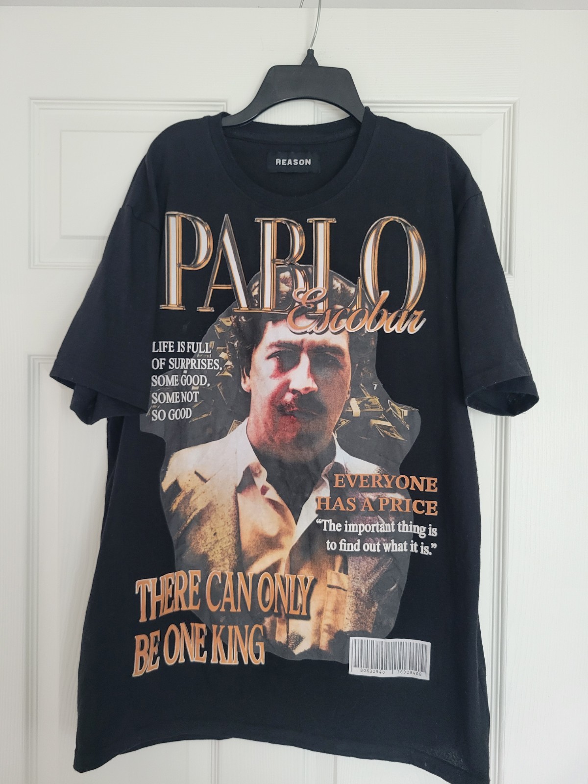Pablo Escobar Reason Brand T-shirt Sz L Black gallery