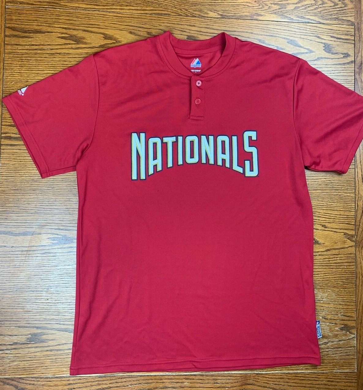 MLB Majestic Cool Base Washington DC Nationals BP Jersey Shirt Sz L Baseball