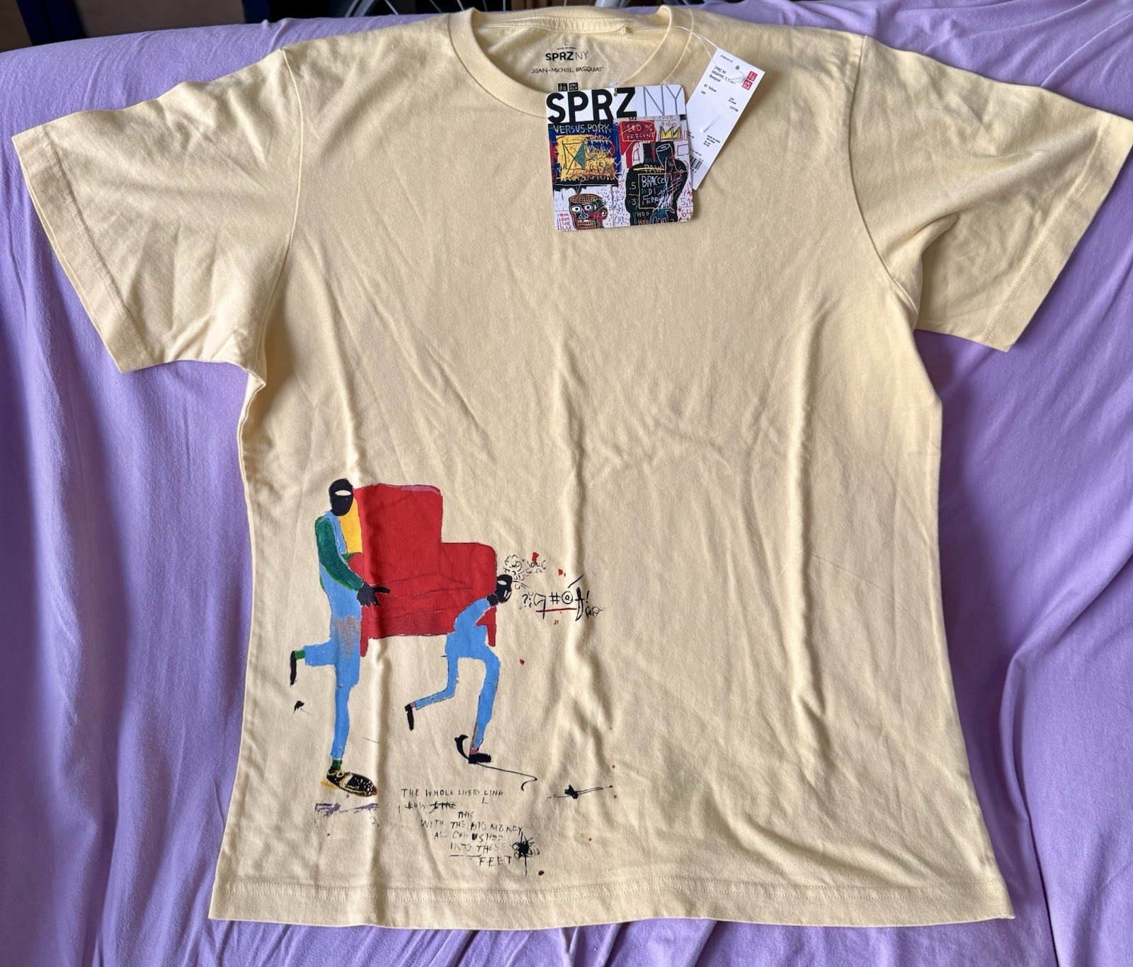 Jean-Michel Basquiat Men’s SS Yellow Tee Shirt Uniqlo SPRZ NY Large NEW With Tag gallery