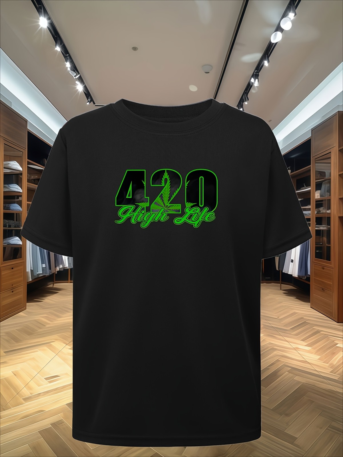 Breathable Hip-Hop T-Shirt Quick-Dry, Crew Neck, Slight Stretch Fabric, Casual gallery