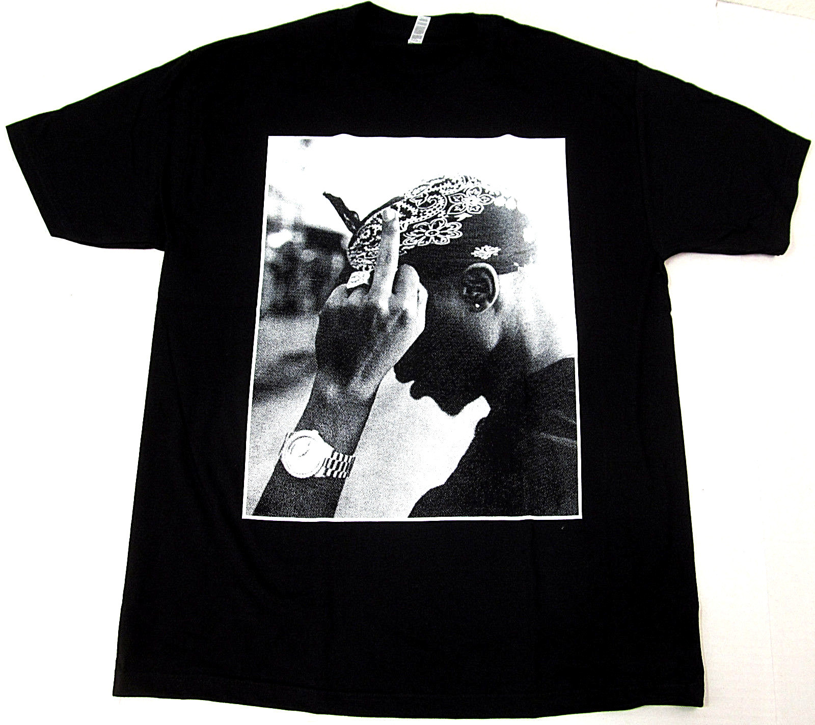 2Pac T-shirt TUPAC SHAKUR Rap Hip Hop Tee Adult Black Tee New gallery