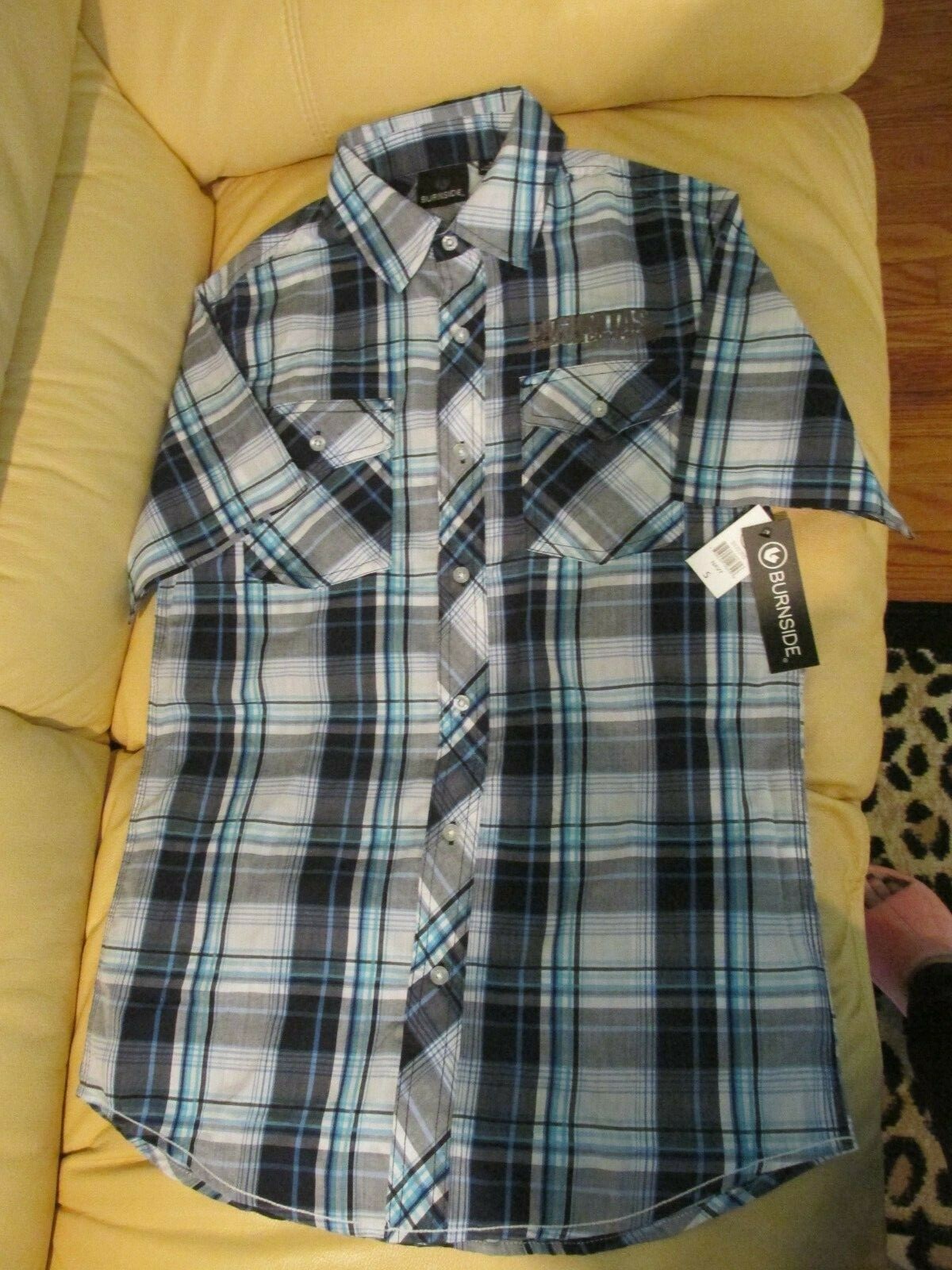 Burnside-Lagunitas Brewing Co – Button Plaid Shirt – w/2 Pockets – Size Men’s SM