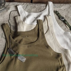 Bronson WWII Tank Top A Type Sleeveless Undershirt Cotton Tee Basic Stretch Slim