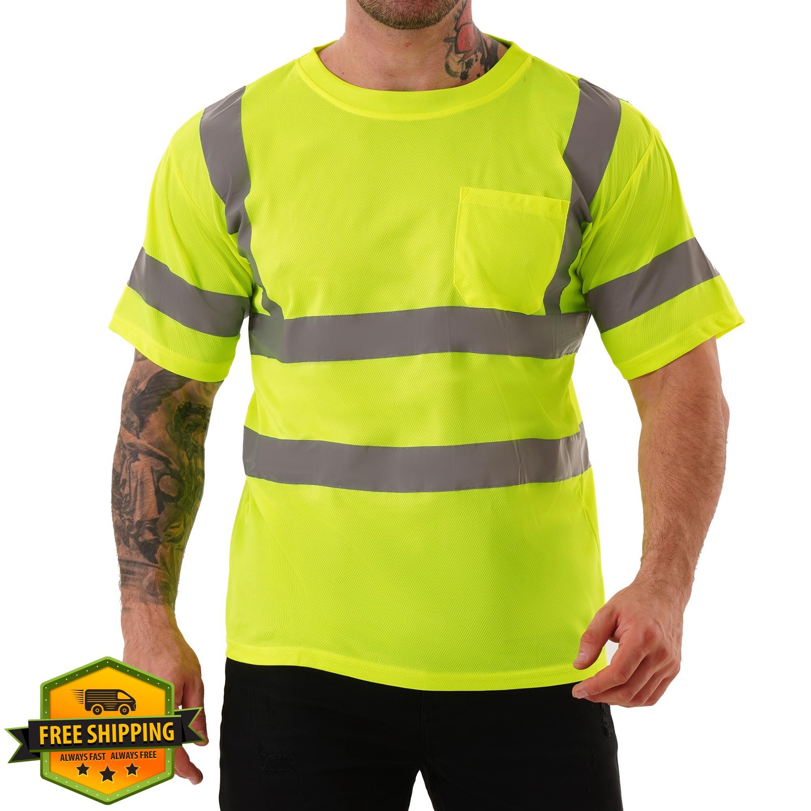 FFTSAFEWARP Hi Vis Shirt 5X-Large Lime Short Sleeve gallery