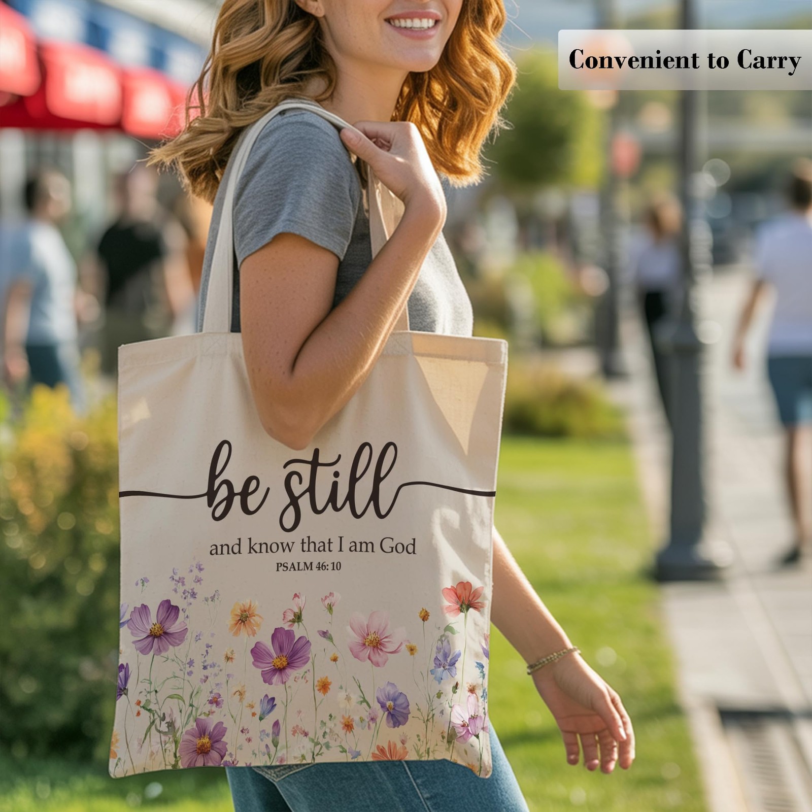 Christian Be Still and Know Tote Bag for Women, Bible Verse Gifts Canvas Bags gallery