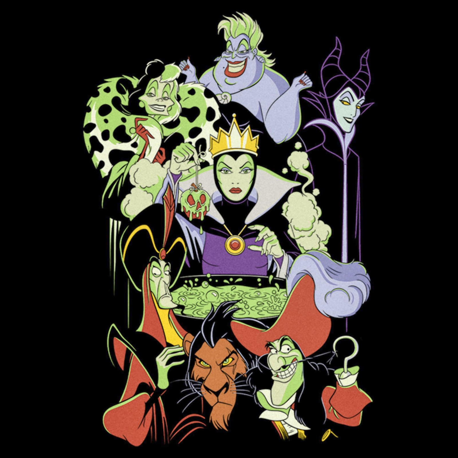 Disney Villains T-Shirt Men's Mischief Makers Group Design Graphic Tee gallery