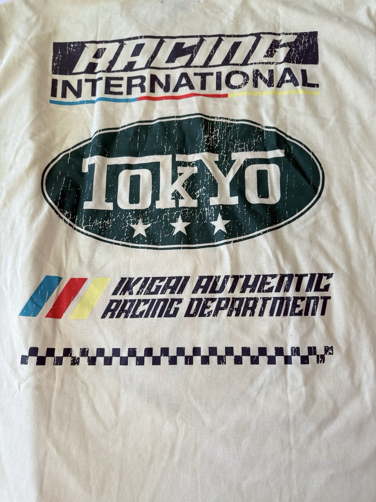 BrandMakers Tokyo Japan Racing Graphic T-Shirt Mens XL Cream Heavyweight New gallery
