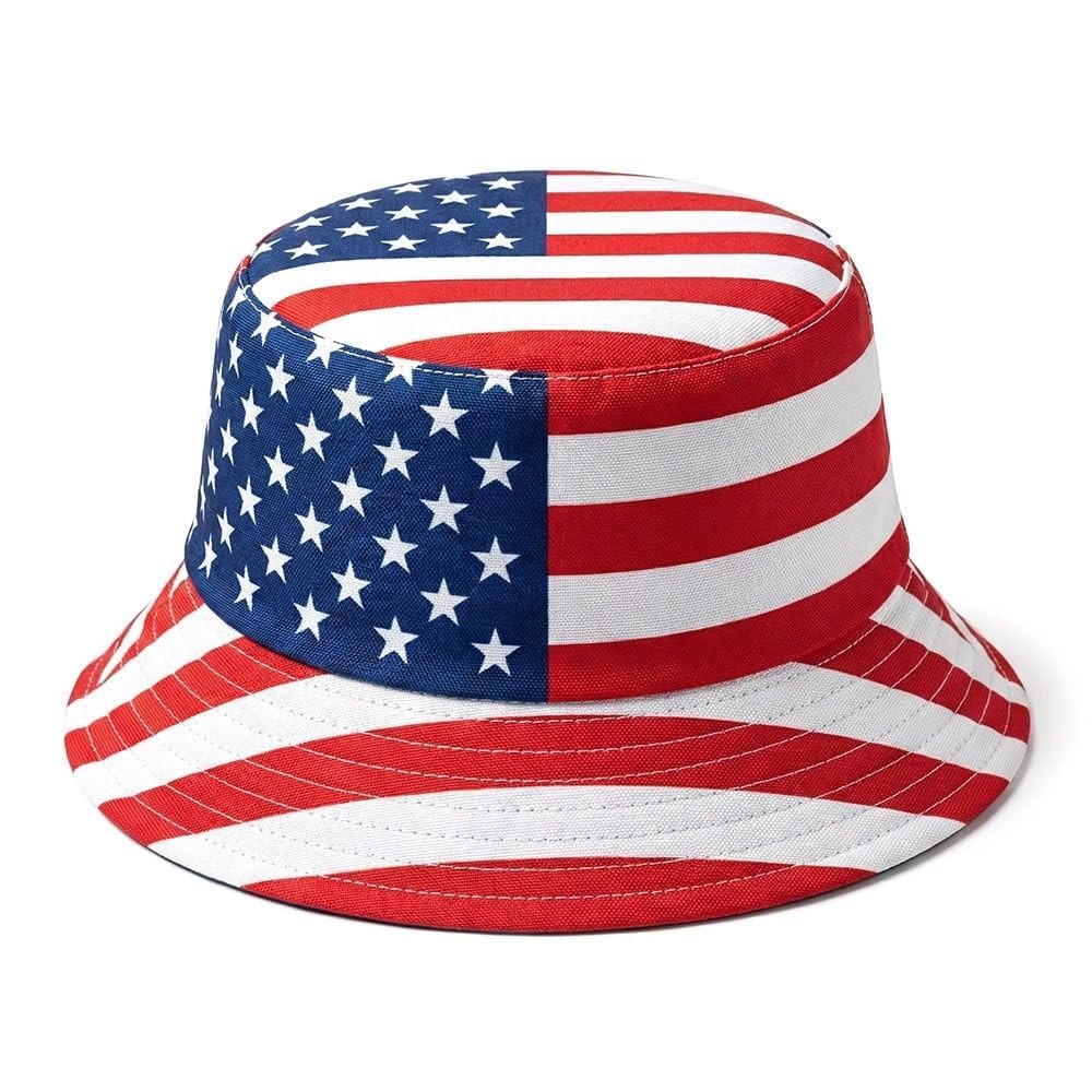 American-Flag-Bucket-Hat Reversible-Patriotic-USA-Cap Stars Stripes Outdoor F... gallery
