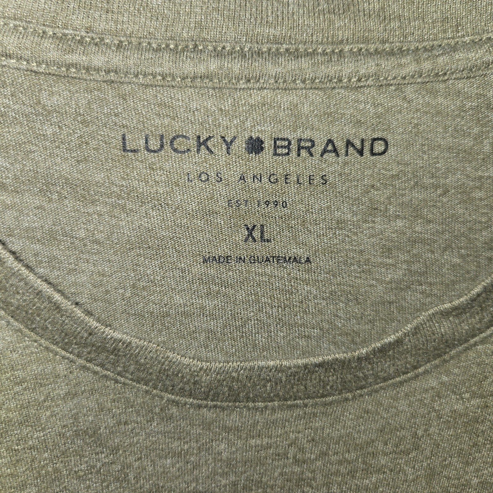 VTG Y2K Lucky Brand T Shirt Mens XL Army Green "American To The Core" Soft gallery