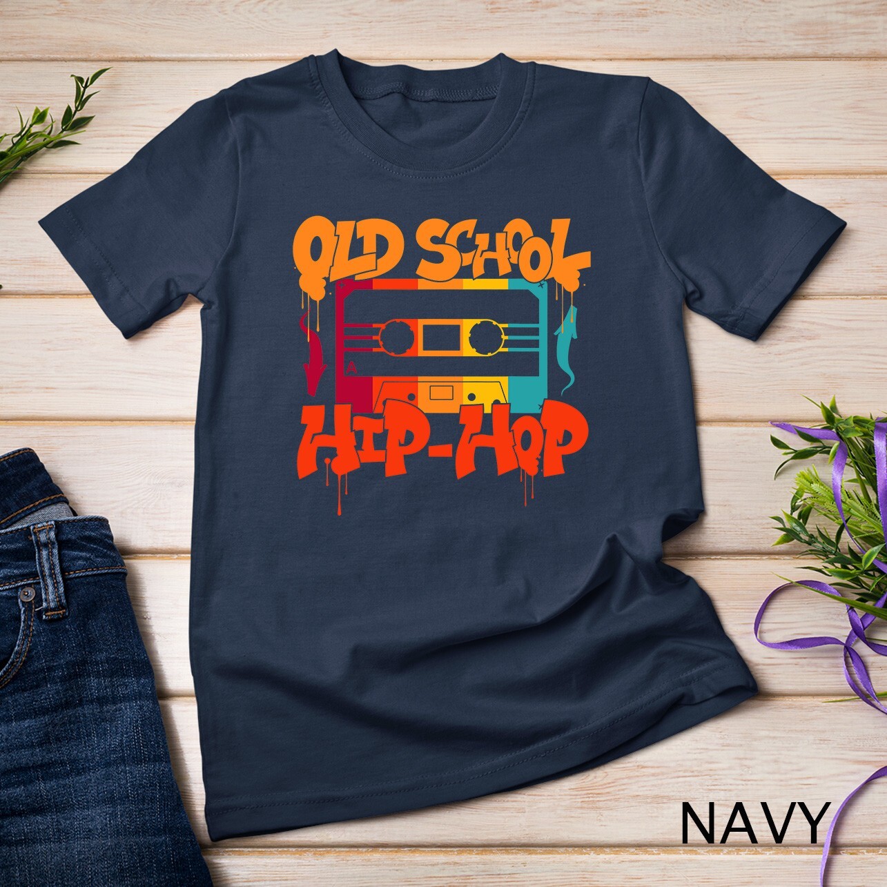 Retro Old School Hip Hop 80s 90s Graffiti Cassette Gift T-Shirt Unisex T-shirt gallery